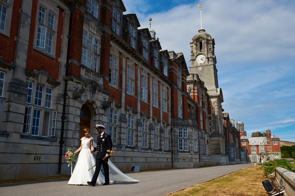 Dartmouth Navy Wedding with Bride and Groom